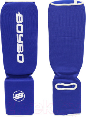 Защита голень-стопа для единоборств BoyBo Хлопчатобумажная (XS, синий)