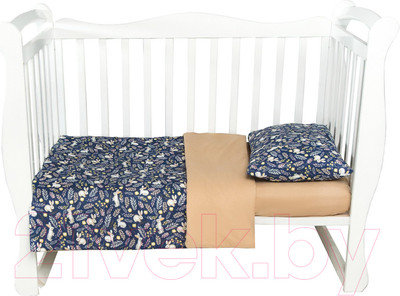 Комплект постельный для малышей Amarobaby Зайчики / AMARO-3003-ZSi (синий)