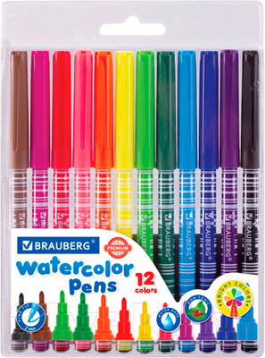 Фломастеры Brauberg Premium Корпус с печатью/ 151942 (12шт)