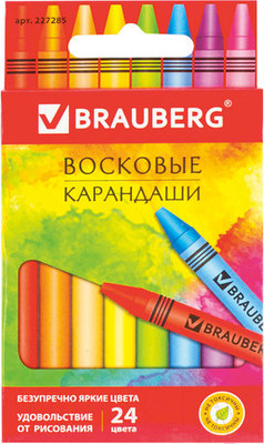 Восковые мелки Brauberg Академия / 227285 (24цв)