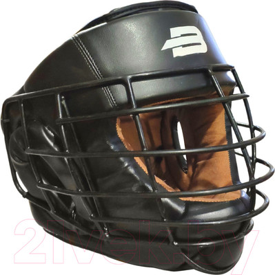 Боксерский шлем BoyBo Flexy с металлической решеткой (L, черный)