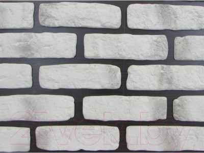 Декоративный камень бетонный РуБелЭко Кирпич Средневековый КС-013 (белый с тонировкой)