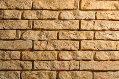 Декоративный камень бетонный РуБелЭко Кирпич вулканический КВ-002 (слоновая кость с оранжевым травлением)