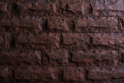 Декоративный камень бетонный РуБелЭко Скала СК-003 (красный с травлением)