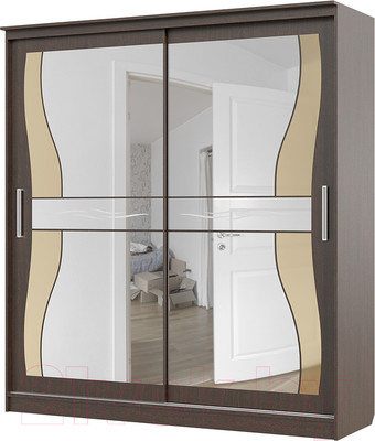 Шкаф-купе Стендмебель Олимп 1 (зеркало/венге)