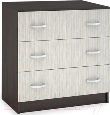 Комод Стендмебель Басса КМ-551-М 3 ящика (дуб белфорт/венге)