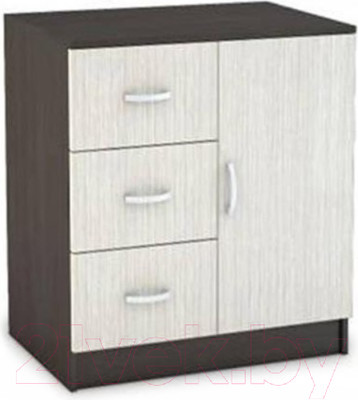 Тумба Стендмебель Басса КМ-553-М 3 ящика 1 створка (дуб белфорт/венге)