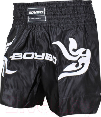Шорты для бокса BoyBo Для тайского (L, черный)