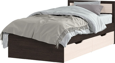 Односпальная кровать Стендмебель Гармония КР-608 90x200 (дуб белфорт/венге)