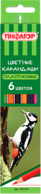Набор цветных карандашей Пифагор Лесные Жители/ 181333 (6шт)