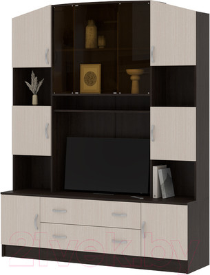 Стенка Стендмебель Макарена ЛДСП ТВ-301 (дуб белфорт/венге)