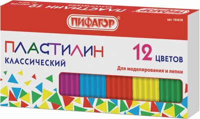 Пластилин Пифагор Классический/ 103678 (12цв)
