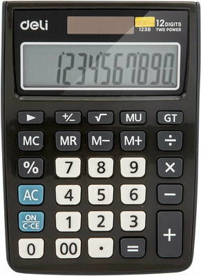Калькулятор Deli E1238black (черный)