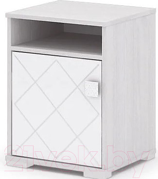 Прикроватная тумба Стендмебель Сальма ТБ-021 (белый глянец/ясень анкор)