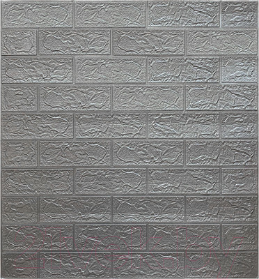 Панель ПВХ Grace Самоклеящаяся Кирпич серый металлик (700x770x4мм)