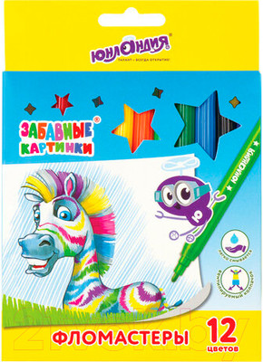Фломастеры Юнландия Забавные картинки / 151678 (12шт)