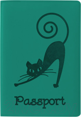 Обложка на паспорт Staff Кошка / 237616 (бирюзовый)