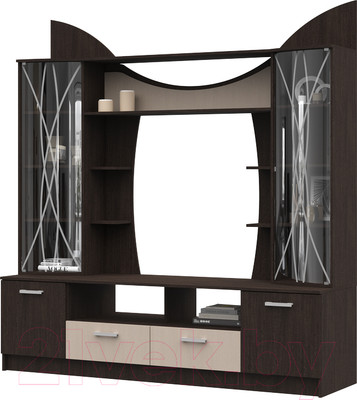 Стенка Стендмебель Ольбия (дуб белфорт/венге)