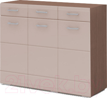 Тумба Стендмебель Симба 3 ящика (кофе с молоком/ясень шимо темный)