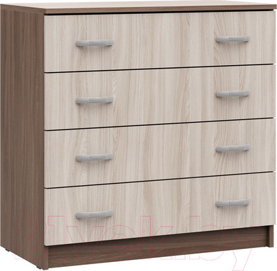 Комод Стендмебель Басса КМ-554-М 4 ящика (ясень шимо светлый/ясень шимо темный)