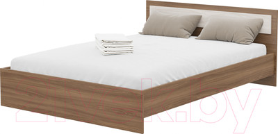 Полуторная кровать Стендмебель Гармония КР-602 140 (ясень шимо светлый/ясень шимо темный)