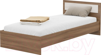 Односпальная кровать Стендмебель Гармония КР-603 90 (ясень шимо светлый/ясень шимо темный)