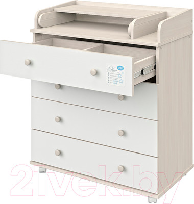 Комод пеленальный Атон 804 Oliver ЛДСП (бодега светлый/белый)