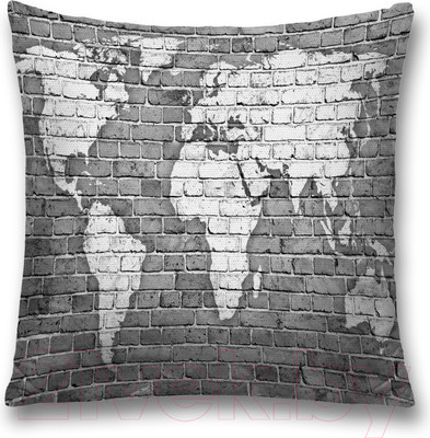 Наволочка декоративная JoyArty Карта на стене / sl_11536