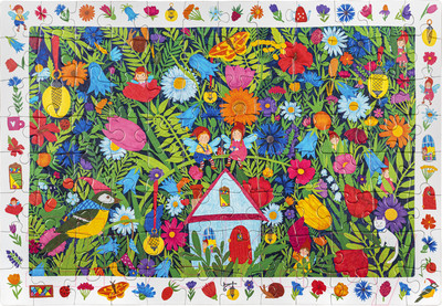 Пазл Айрис-пресс IQ с развивающей игрой. Домик в цветах / 9785811272204 (96эл)