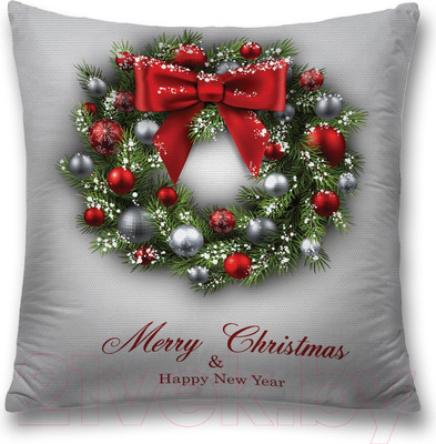 Наволочка декоративная JoyArty Новогодний венок / sl_47821599