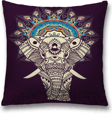 Наволочка декоративная JoyArty Узорчатый индийский слон / sl_30364