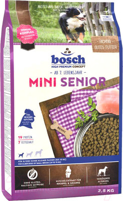 Сухой корм для собак Bosch Petfood Mini Senior / 5215025 (2.5кг)