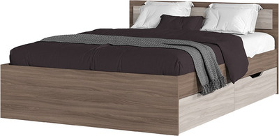 Полуторная кровать Стендмебель Гармония КР-605 140x200 (ясень шимо светлый/ясень шимо темный)