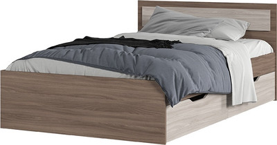 Полуторная кровать Стендмебель Гармония КР-606 120x200 (ясень шимо светлый/ясень шимо темный)