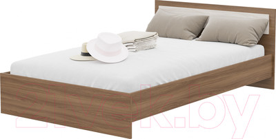 Полуторная кровать Стендмебель Гармония КР-609 120x200 (ясень шимо светлый/ясень шимо темный)