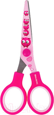 Ножницы канцелярские Brauberg Kid Series Поросята / 232272 (розовый)