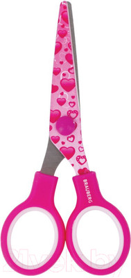 Ножницы канцелярские Brauberg Kid Series Сердечки / 232275 (малиновый)