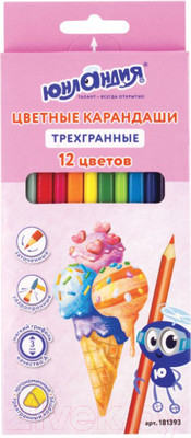 Набор цветных карандашей Юнландия Сладкие истории / 181393 (12цв)