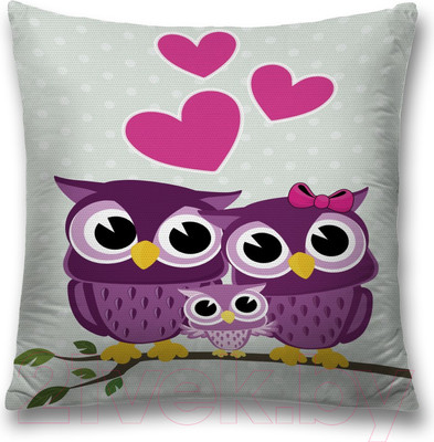 Наволочка декоративная JoyArty Совиная семья / sl_10823