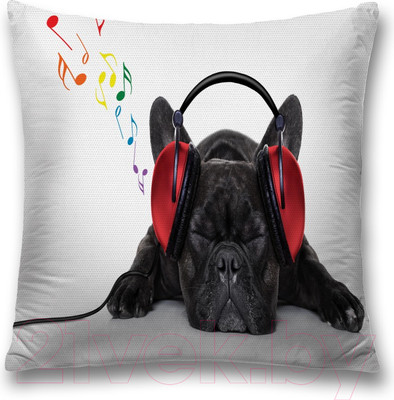 Наволочка декоративная JoyArty Пес-меломан / sl_10680