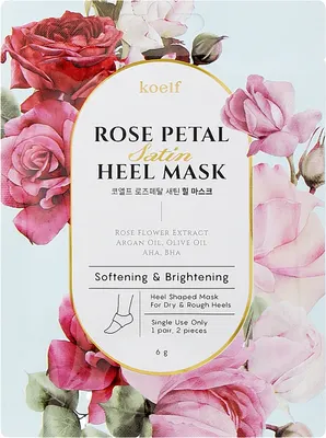 Напяточники для педикюра Koelf Rose Petal Satin Heel Mask (5x16г)