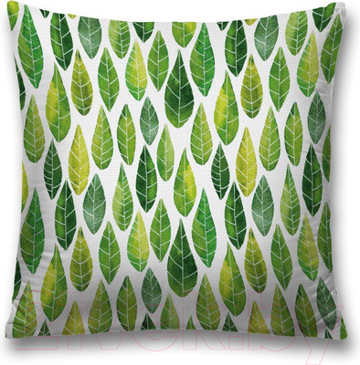 Наволочка декоративная JoyArty Зеленые листья / sl_30912