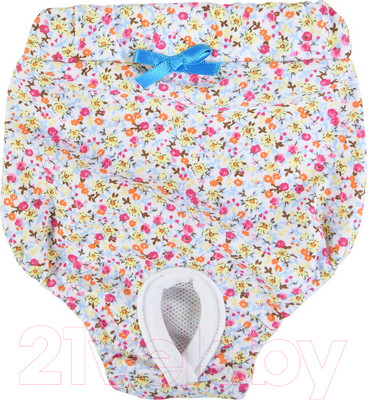 Трусики для животных Puppia WildFlower / PAUB-PT1806-SB-L (голубой бантик)