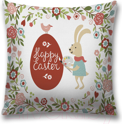 Наволочка декоративная JoyArty Пасхальный зайка-художник / sl_8513
