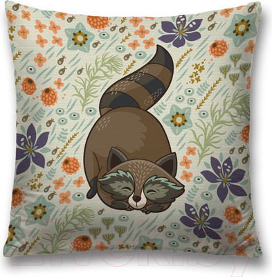 Наволочка декоративная JoyArty Милый енот / sl_75035