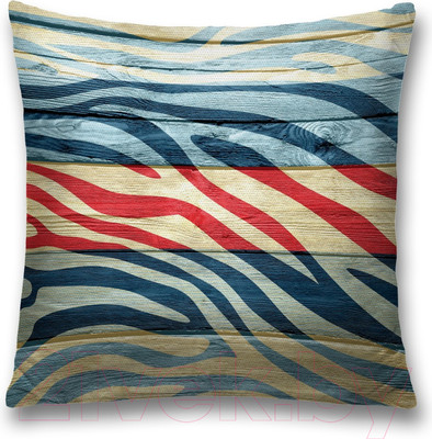 Наволочка декоративная JoyArty Узор зебры на досках / sl_12968