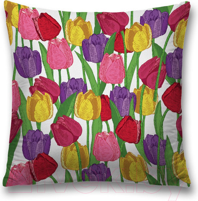 Наволочка декоративная JoyArty Поляна тюльпанов / sl_17761