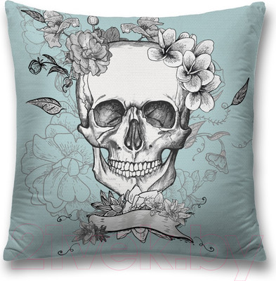 Наволочка декоративная JoyArty Цветущий череп / sl_17697