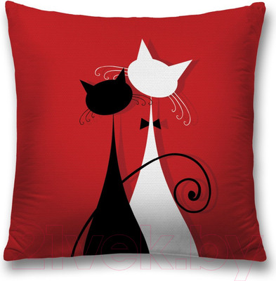 Наволочка декоративная JoyArty Кошачье свидание / sl_33480