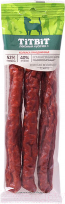 Лакомство для собак TiTBiT Золотая коллекция. Колбаса Праздничная / 18040 (80г)